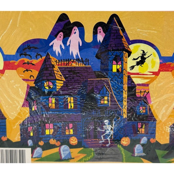 Halloween Printed Tissue Garland Amscan Haunted House NOS Taiwan VTG - Picture 3 of 3
